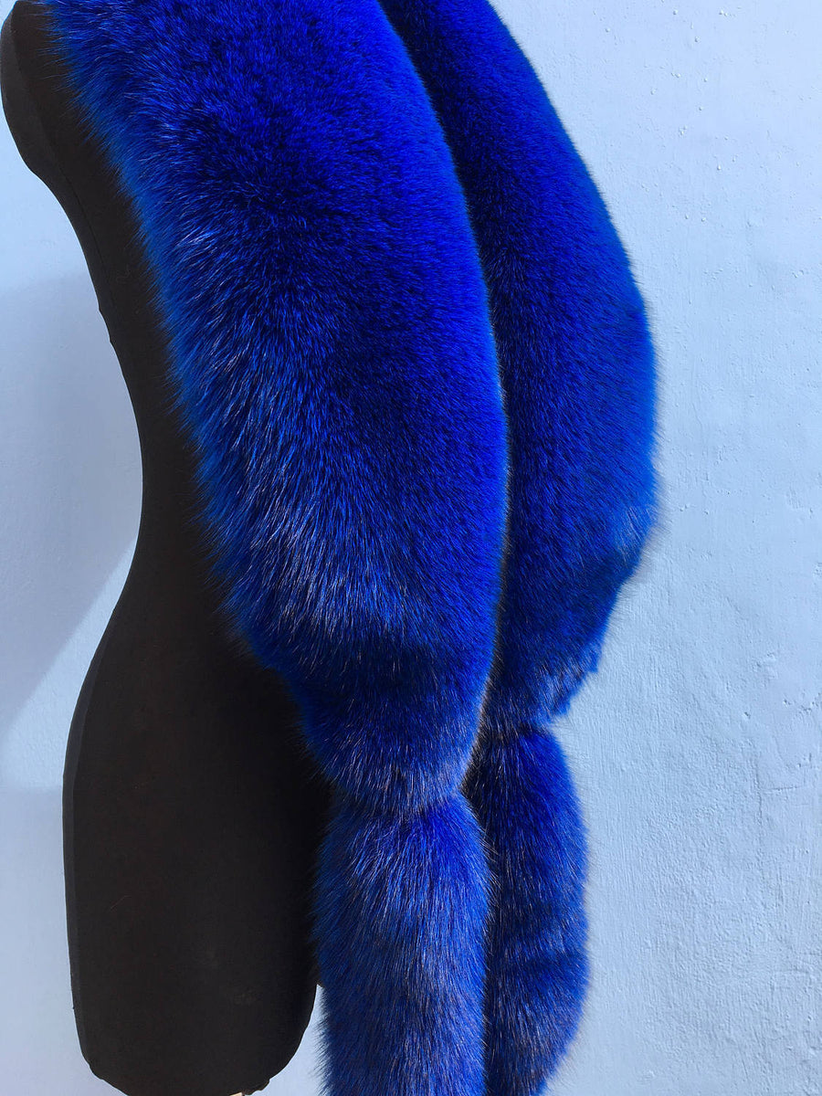 NWT $290 Kates Canada Dyed Bois FOX Fur BOA Gorgeous Scarf Scandinavia
