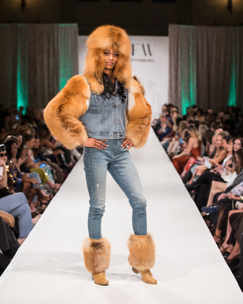 Natural Red fox Denim jacket