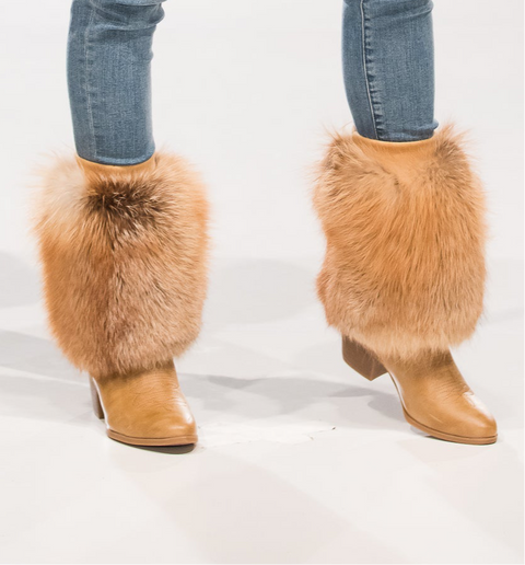 Natural Red fox leg warmers