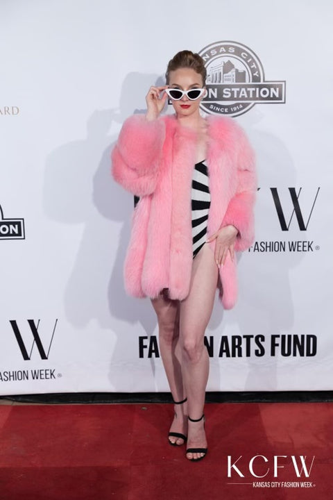 Dyed Pink Fur coat