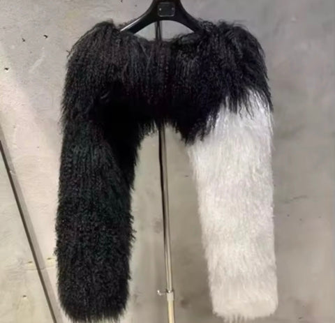 Black with white sleeve Mongolian