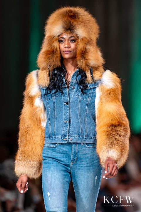 Natural red fox Trooper hat