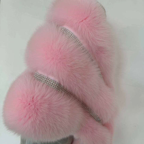 Fox fur diamond trim cape