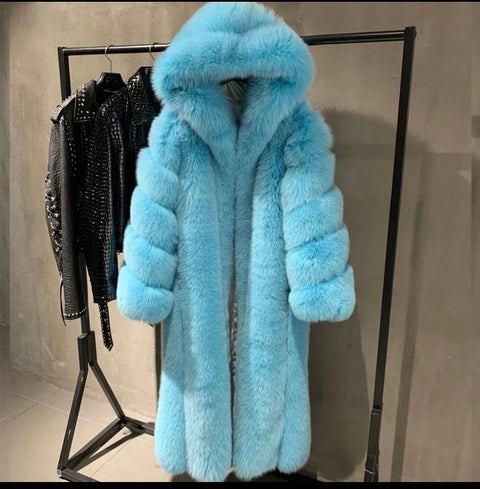 Tiffany Blue Fur Coat