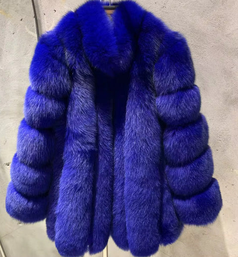 Dyed Blue Fox jacket