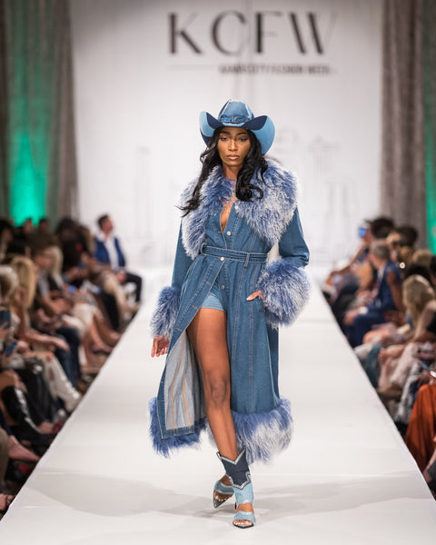 Denim Mongolian Trench Coat