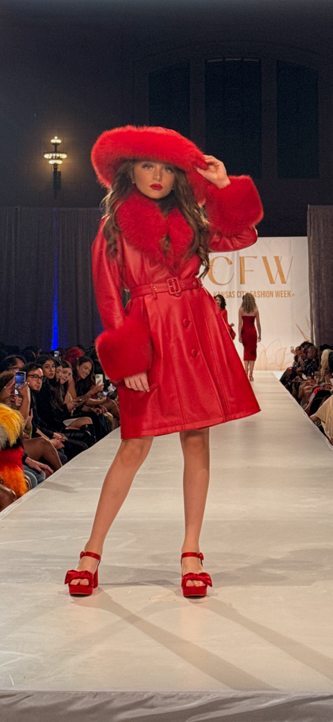 Kids red trench coat