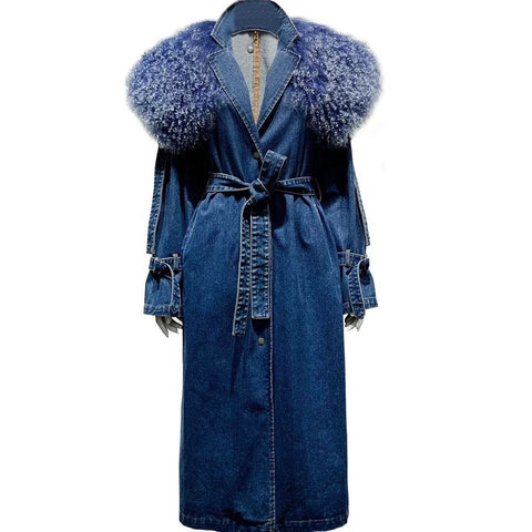 Denim Mongolian Trench