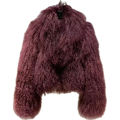 Burgundy Mongolian bomber