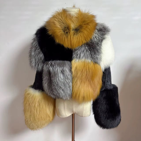 Multi fox & mink bomber