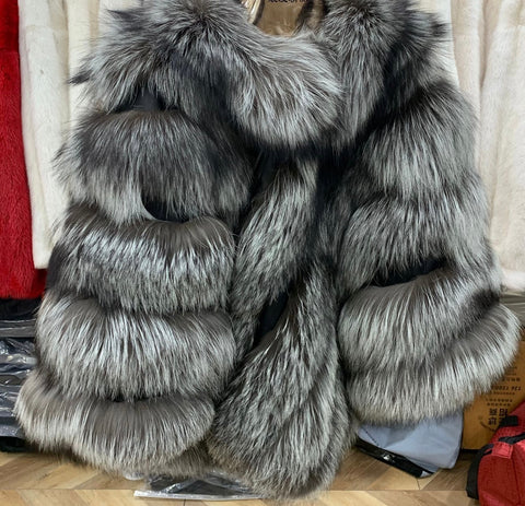 Silver Fox Fur Cape
