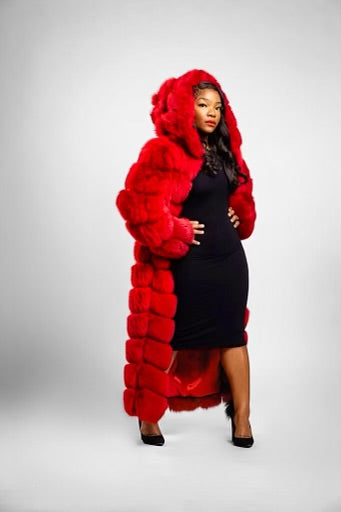 3/4 to Full Length Fox Fur Coat Women's