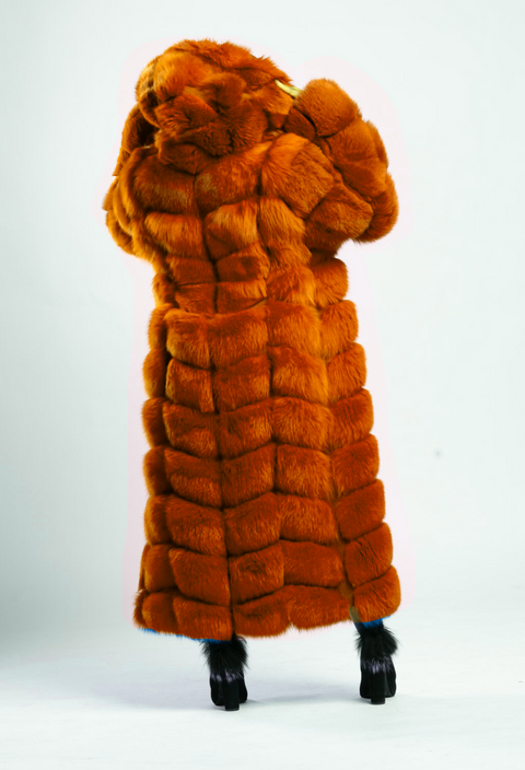 3/4 to Full Length Fox Fur Coat Women's