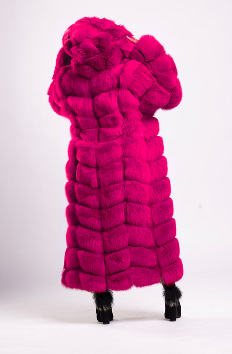 Fully-Convertible Full Length Fox Fur Coat Women's