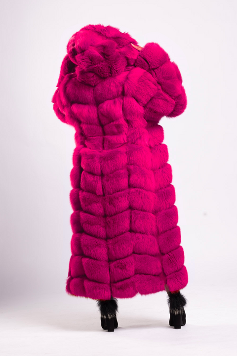 3/4 to Full Length Fox Fur Coat Women's