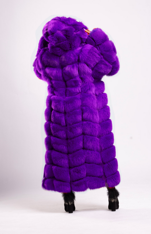 Fully-Convertible Full Length Fox Fur Coat Women's