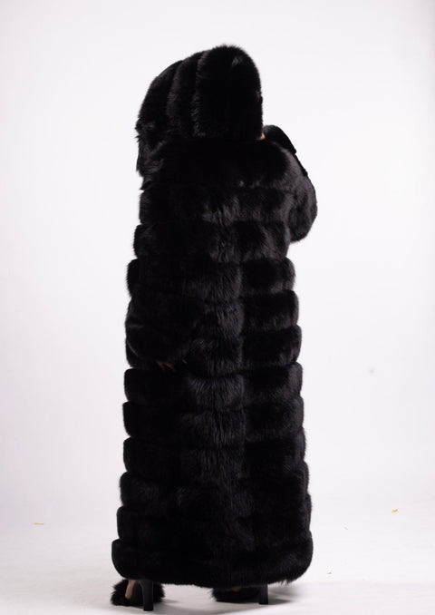 Fully-Convertible Full Length Fox Fur Coat Women's