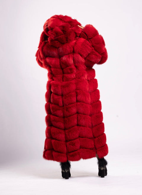 3/4 to Full Length Fox Fur Coat Women's