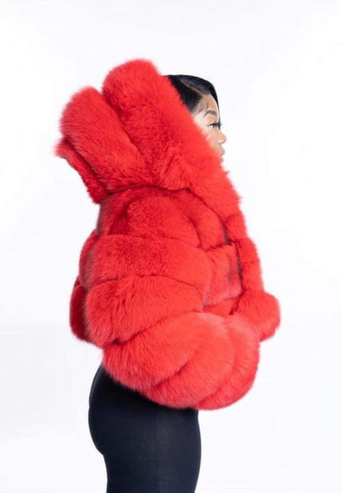 Fox Fur Bomber 2 Piece Set Women's
